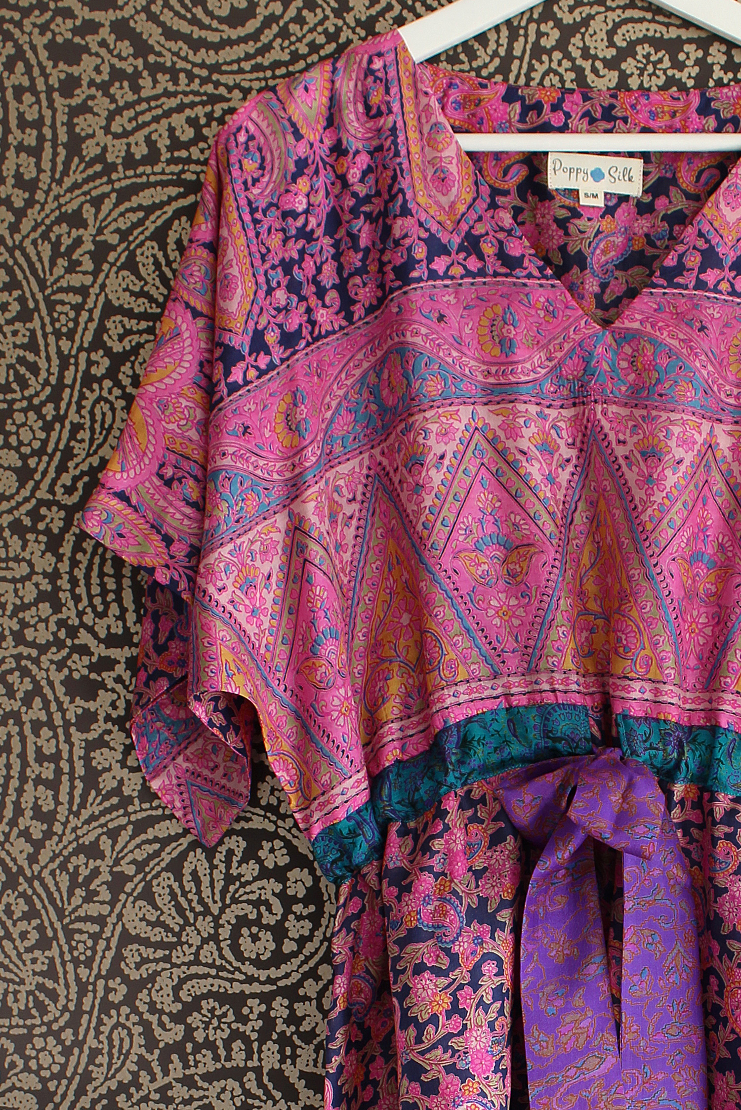 Jacinda Recycled Silk Sari Print Dress J11