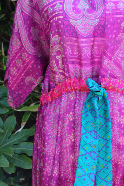 Jacinda Recycled Silk Sari Print Dress J12