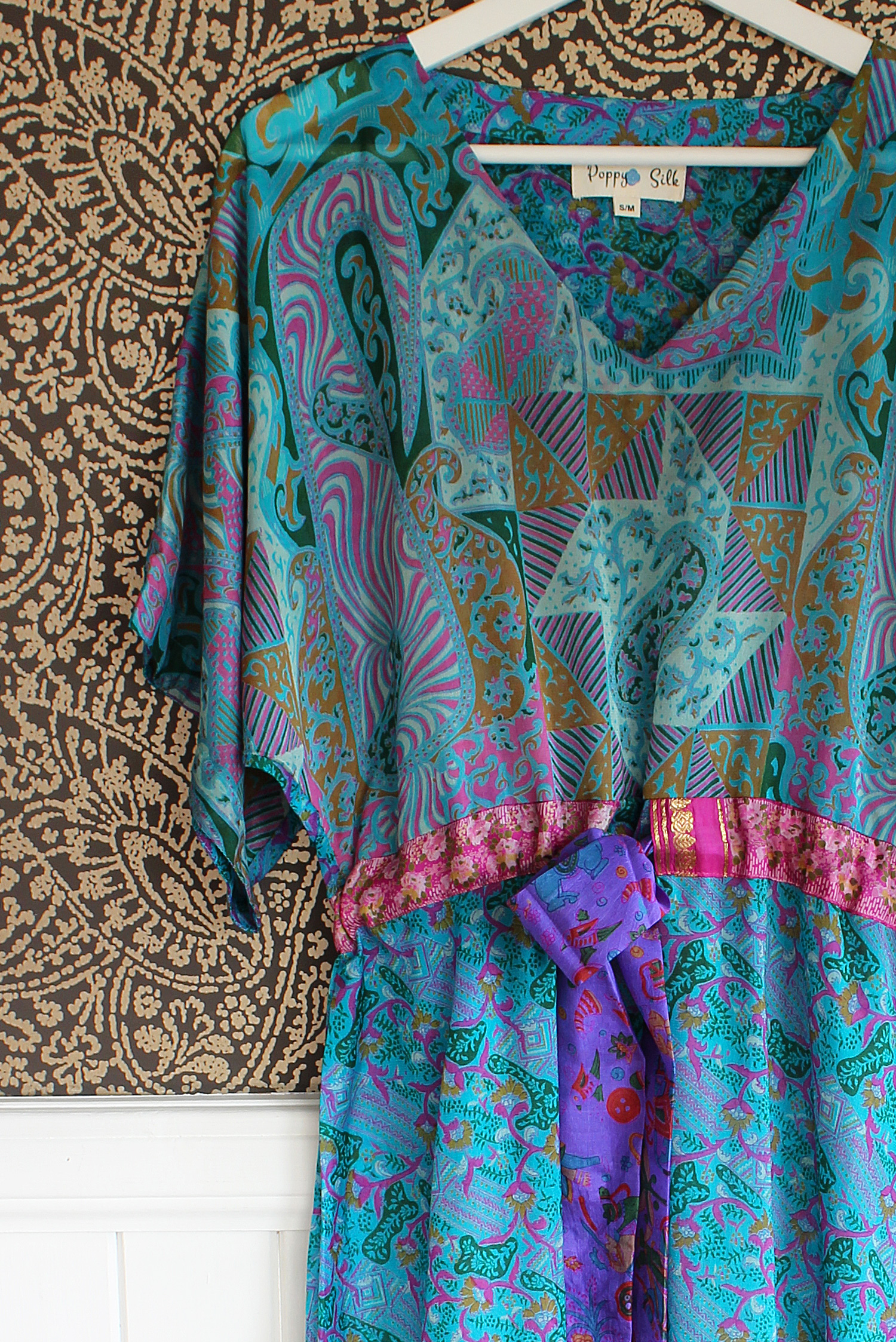 Jacinda Recycled Silk Sari Print Dress J18