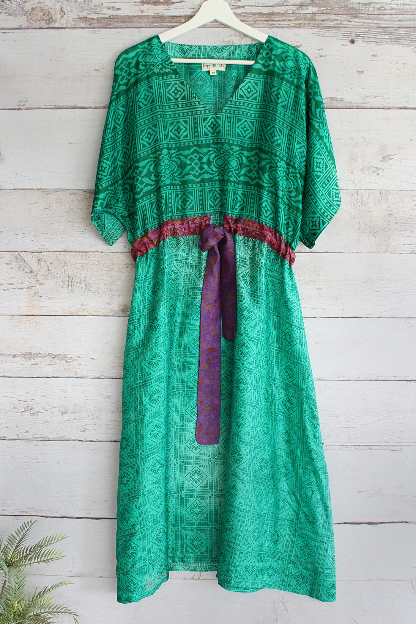 Jacinda Recycled Silk Sari Print Dress J22
