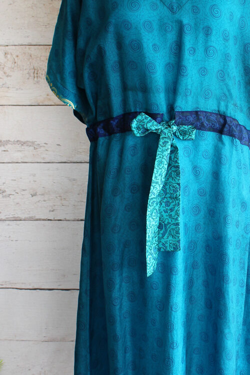 Jacinda Recycled Silk Sari Print Dress J25