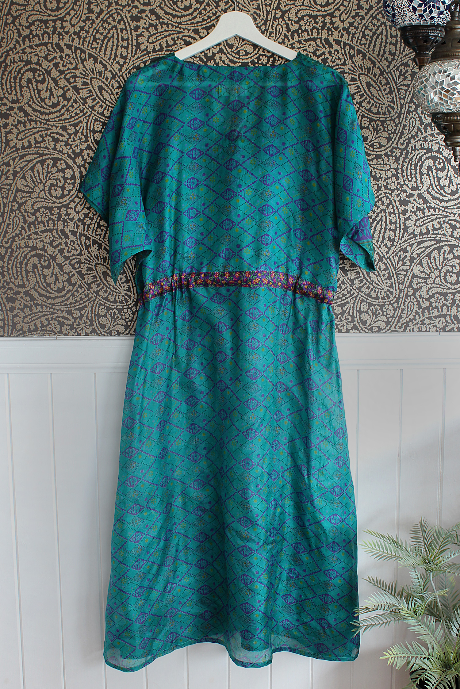 Jacinda Recycled Silk Sari Print Dress J26