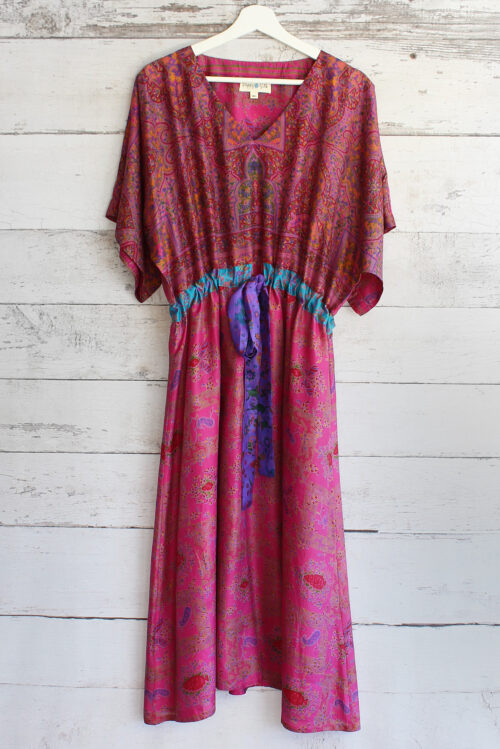 Jacinda Recycled Silk Sari Print Dress J29