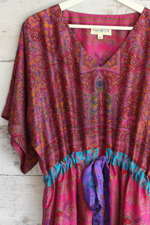 Jacinda Recycled Silk Sari Print Dress J29