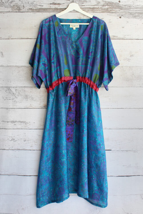 Jacinda Recycled Silk Sari Print Dress J30