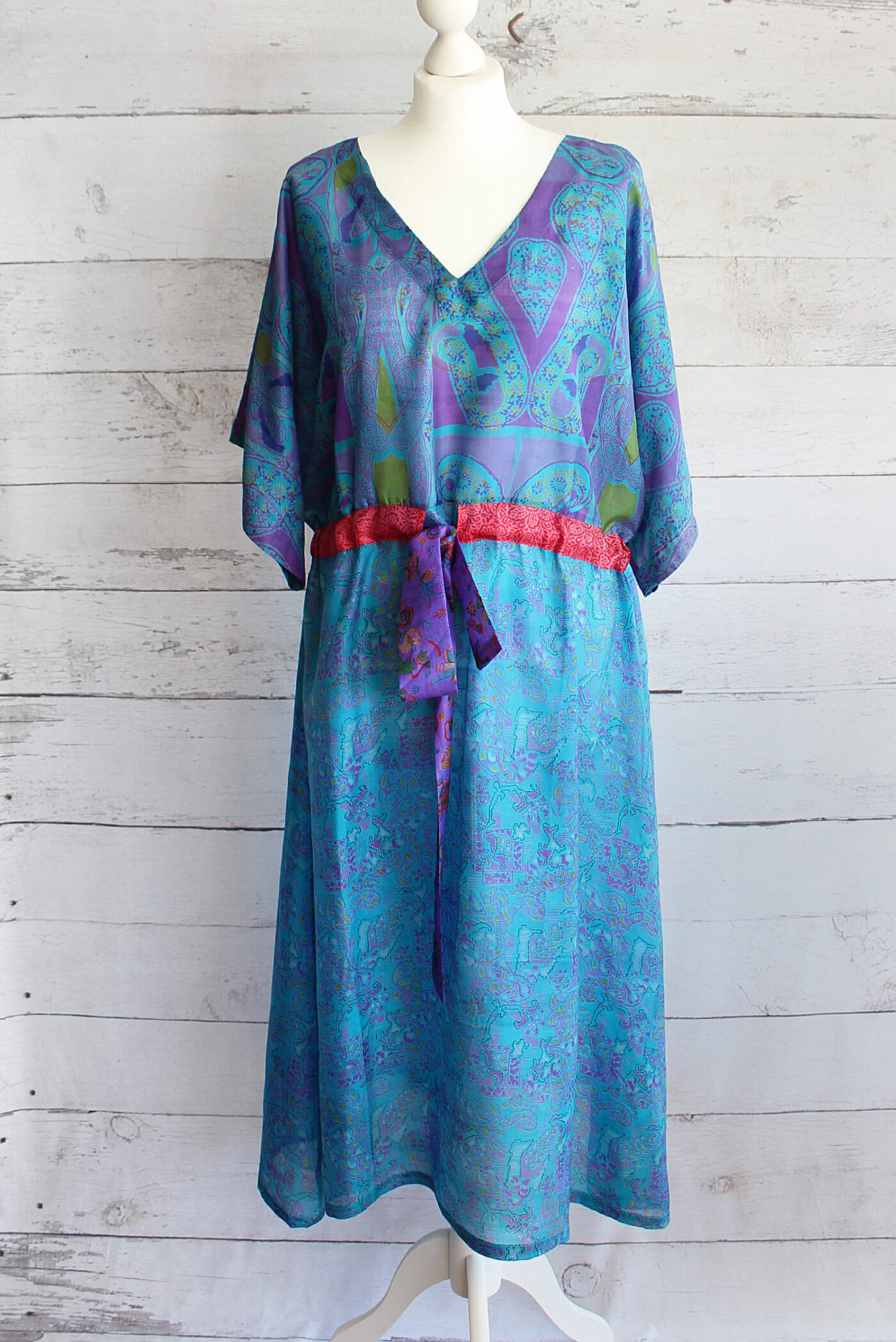 Jacinda Recycled Silk Sari Print Dress J30