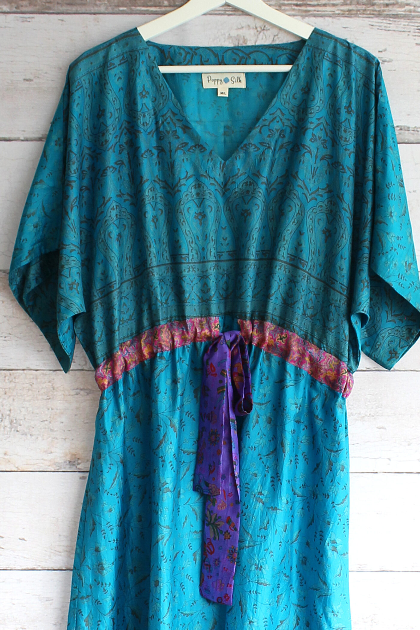 Jacinda Recycled Silk Sari Print Dress J34