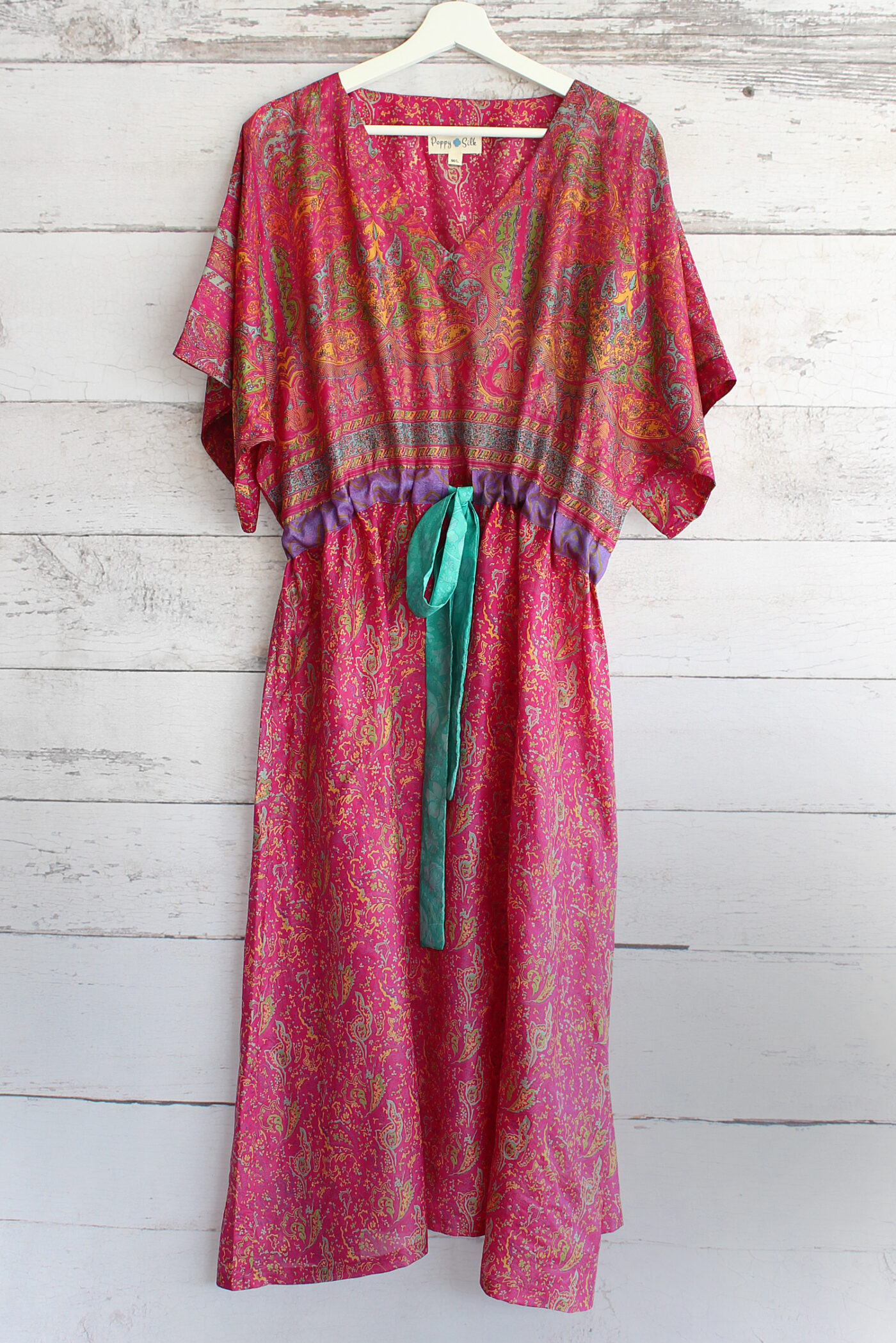Jacinda Recycled Silk Sari Print Dress J35