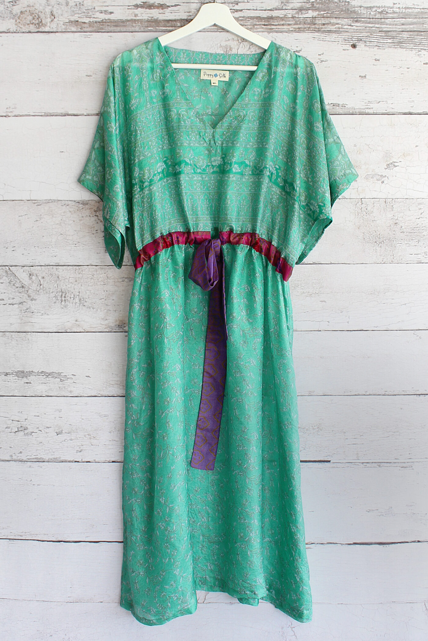 Jacinda Recycled Silk Sari Print Dress J36