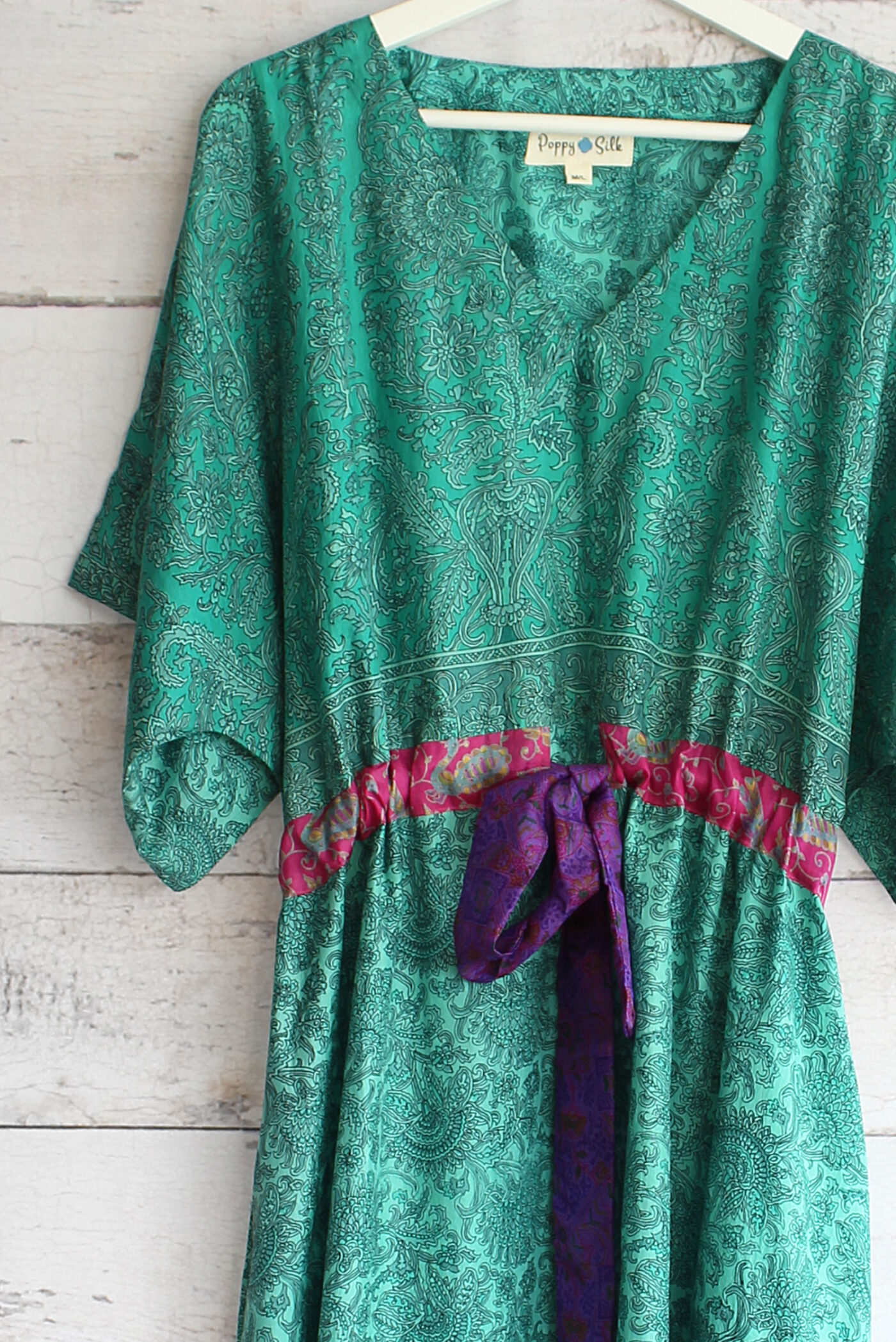 Jacinda Recycled Silk Sari Print Dress J37