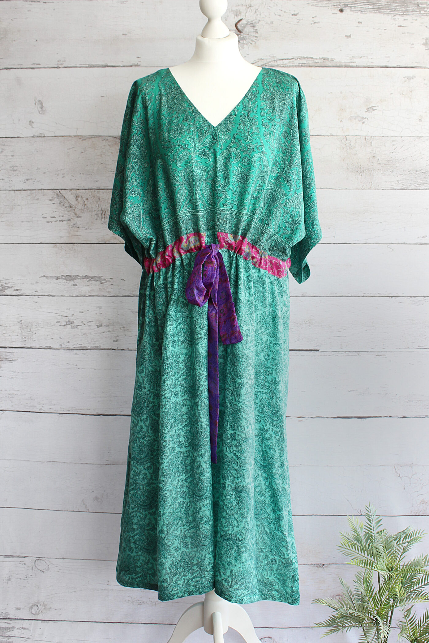 Jacinda Recycled Silk Sari Print Dress J37
