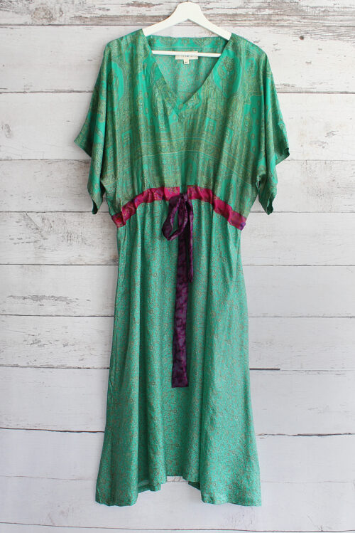 Jacinda Recycled Silk Sari Print Dress J39